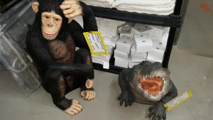 Monkey & Alligator statue