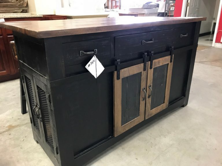 black portable kitchen island
